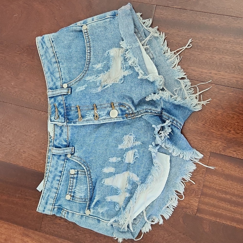 Distressed Jean shorts